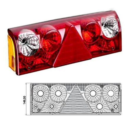 Üniversal Dorse Stop Lambası Kablolu Sol - 201615-KLHBC