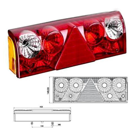 Üniversal Dorse Stop Lambası Kablolu Sol 201615-KLHSC - 201615-KLHSC