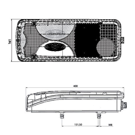 Üniversal Kamyon Dorse Stop Camı Mavi Sinyalli Sol - 201801-MCLH