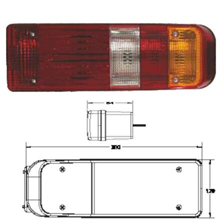 Üniversal Kamyon Dorse Stop Lambası Soketli - 202019-SKT
