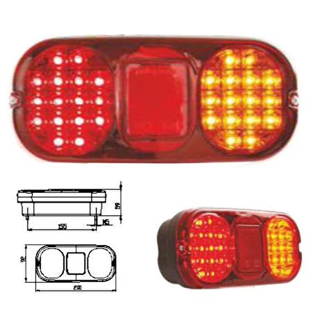 İş Makinesi Led Stop Lambası  Camı - 838113-LC