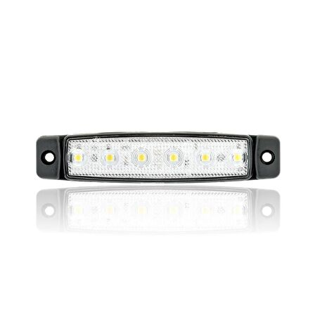 Sanel 24V Üniversal Parmak 6 Led Basamak Beyaz SBB24W6