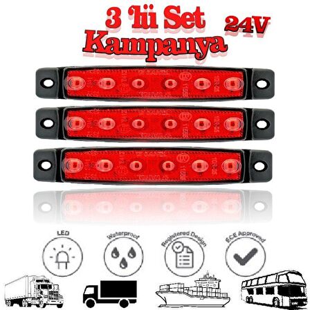 Sanel 6 Ledli 3'Lü Set Parmak Led 24V Sarı SBB24Y6-3