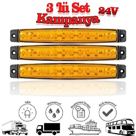 Sanel 12 Ledli 3'Lü Set Parmak Led 24V Sarı SBC24Y12-3