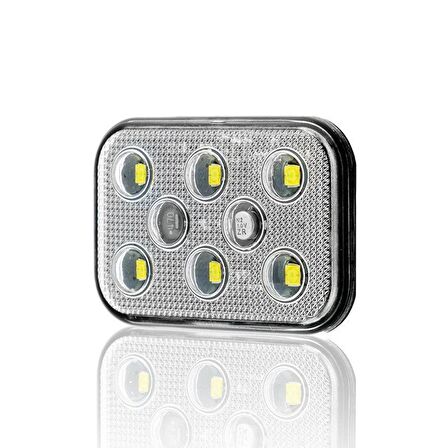 Sanel 12V Universal Kare 6 Led Dış Makan Uyumlu Beyaz SBD12W6