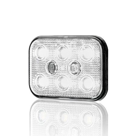 Sanel 12V Universal Kare 6 Led Dış Makan Uyumlu Beyaz SBD12W6