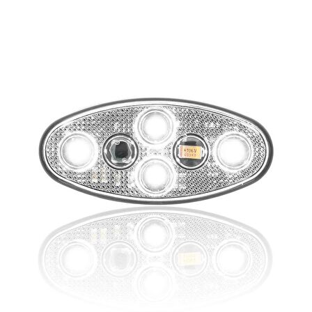 Sanel Çakarlı 12-24V Universal Elips 4 Led Dış Makan Uyumlu Beyaz SBEF4W