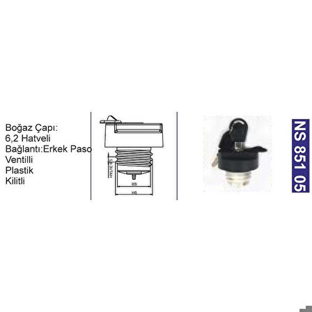 Depo Kapağı Ventilli-Kilitli Ford Connect-Kıa -Şahsuvaroğ-Gaz-Seat Cordoba-Skoda Felıcıa 1560150 - NS85105