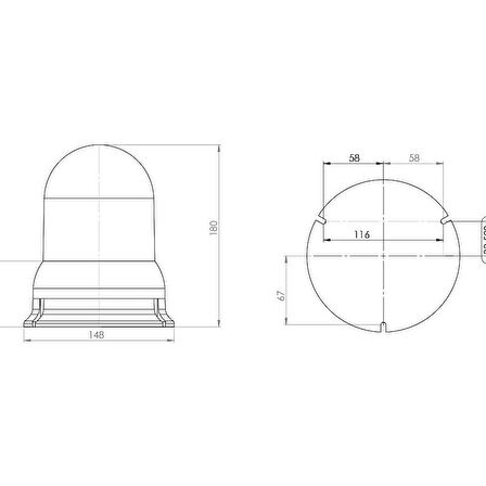 Tepe Döner Lamba 24V Ampullü Sarı - 02
