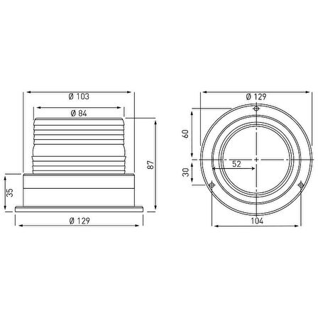 Ledli Çakar Lamba Mıklatısılı 12V/24V Sarı - 11