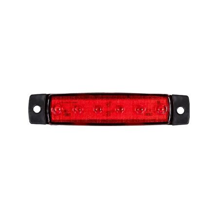 Parmak Lamba 6 Led'Li 92Mm 12V-24V Kırmızı - FR0172-R