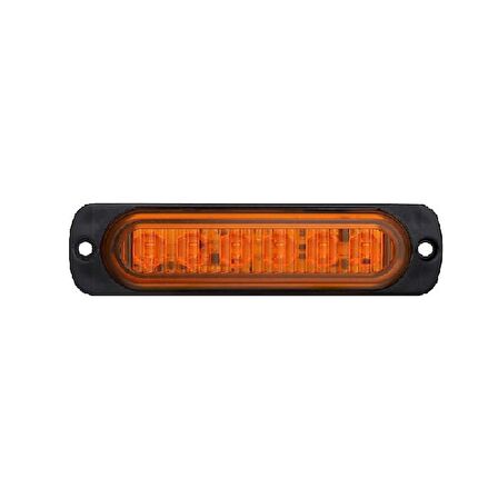 Parmak Lamba Mercekli Cam 6 Led'Li 114Mm 12V-24V Sarı - FR0272-Y