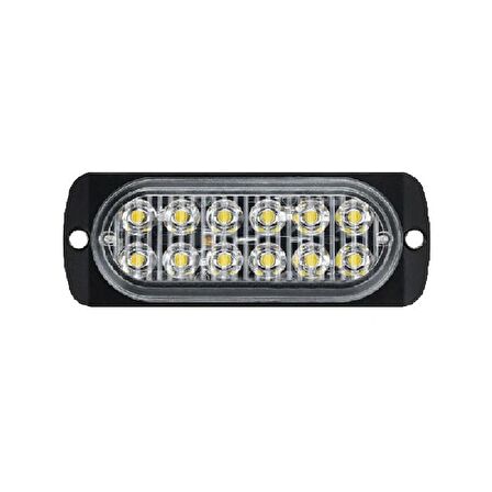 Parmak Lamba Mercekli Cam 12 Led'Li 115Mm 12V-24V Beyaz - FR0278-W