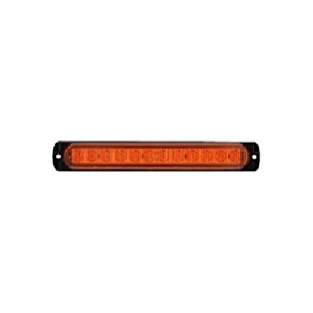 Animasyonlu Lamba Mercekli Cam Uzun 12 Led'Li 12V-24V Sarı - FR1279-Y