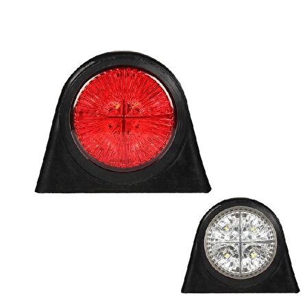 Takoz Lamba 8 Led'Li 70Mm 24V Beyaz - Kırmızı - FR0109-WR
