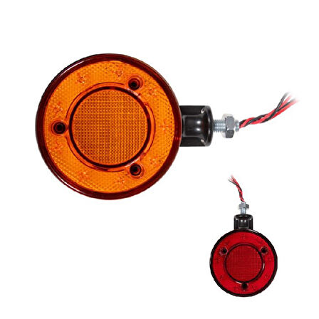 Ayna Altı Küpe İçi Dolu 30 Led'Li 120Mm 12V-24V Sarı - Kırmızı - FR0331-YR