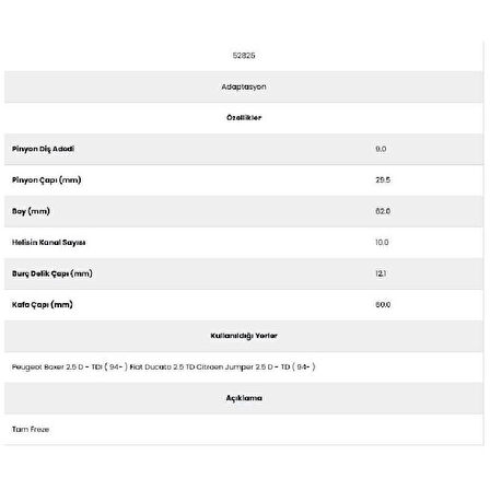 Form Metal 52825 Ducato 10 Kanal 9 Diş Marş Dişlisi