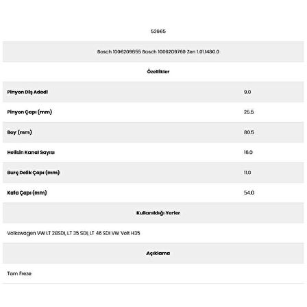Form Metal 53665 Vw Lt 35 Sdı 16 Kanal 9 Diş 71553665 Marş Dişlisi
