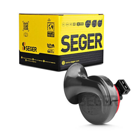 SEGER-60B Salyangoz Korna 12V (Dadat), İnce Ses, K-Jet 2x Soket (Vw, Audi, Skoda, Seat, Mercedes)