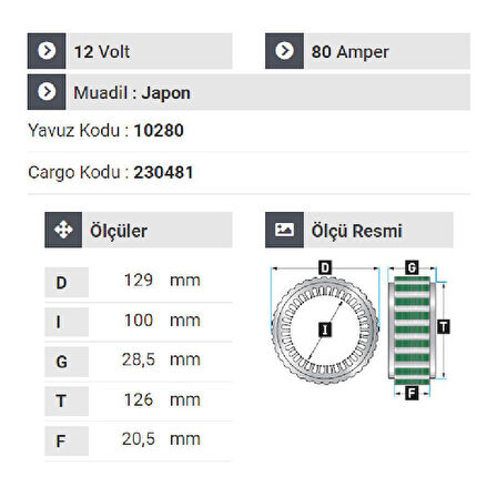 NURSAN 150512 Statör 12V 80A Mitsubishi L-300 Panel L-200 Pickup Y.M Klimalı