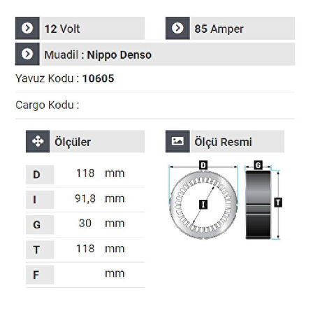 NURSAN 161812 Palio Siena Multijet Kapaklı Statör