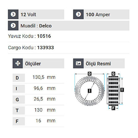 NURSAN 180512 Statör 12V 100A Opel Vectra.Ticra.Astra.Corsa. Klimalı