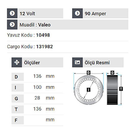 NURSAN 182012 Statör 12V 90A Renault 9-19-21-1.4İ-Alize-Flaşh Klimalı 97.98.99.2000 Modeller