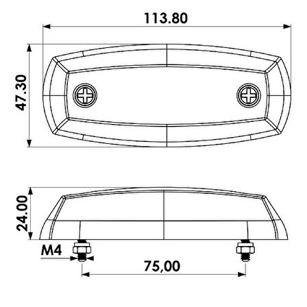 Universal Neon Led 2 Fonksiyonlu Yan Lamba 12-24V Uyumlu Beyaz