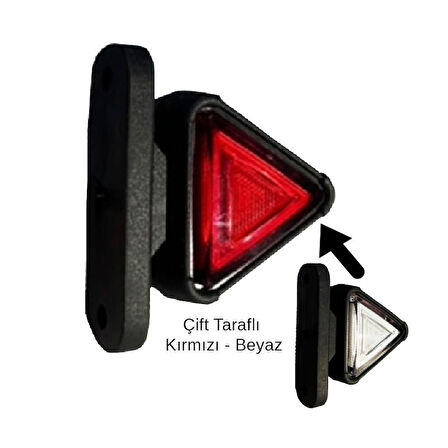 Mini Takoz Üçgen 12-24V Kırmızı-Beyaz
