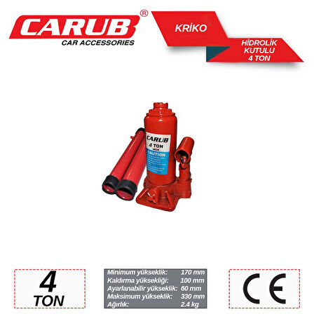 Kriko 4 Ton Hidrolik CE Belgeli Kutulu CBR-2701101