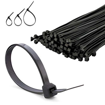 Siyah Plastik Kablo Bağı Plastik Kelepçe 3,6MMX15Cm 100