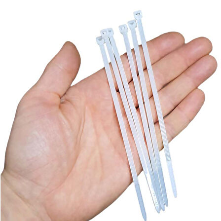 Beyaz Plastik Kablo Bağı Plastik Kelepçe 3,6MMX25Cm 100