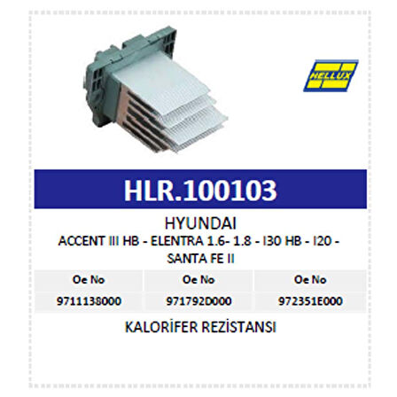 Kalorifer Rezistansı Hyundaı Accent Iıı Hb - Elent