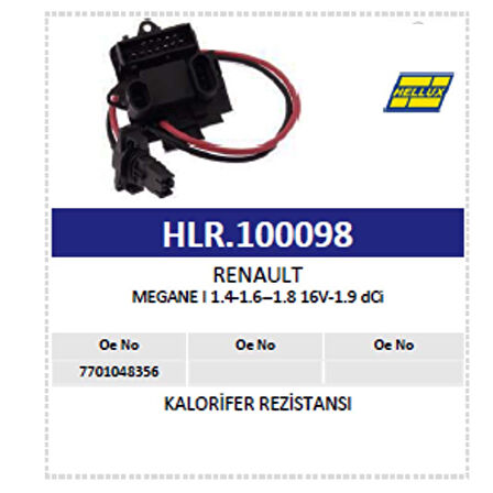 Kalorifer Rezistansı Renault Megane I 1.4-1.6-1.8-