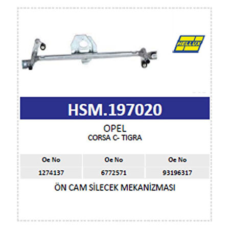 Ön Cam Silecek Mekanizması Opel Corsa C- Tıgra (12