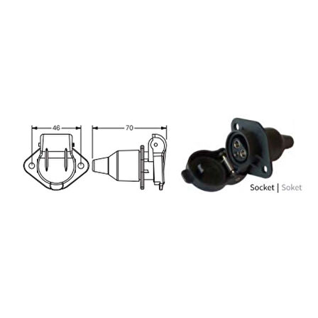 13 Pinli 12V Adaptör Soket Karavan Tipi 