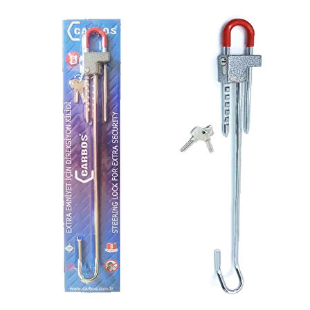 Oto Emniyet Kilidi Anahtarlı ( Pedal + Direksiyon Kilitleyici ) 60 CM
