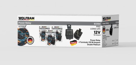 Çift Platinli Siyah 4 Uçlu Pro Marş Güç Rölesi 12V 80A