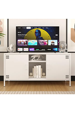 Pera Tv Ünitesi, Tv Dolabı,2 Kapaklı, Açık Raflı 130,50 x 40 x 64,50 cm