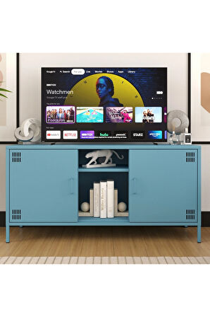 Pera Tv Ünitesi, Tv Dolabı,2 Kapaklı, Açık Raflı 130,50 x 40 x 64,50 cm