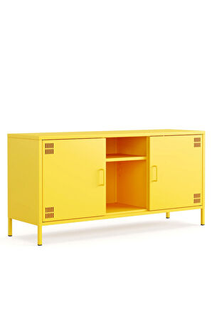Pera Tv Ünitesi, Tv Dolabı,2 Kapaklı, Açık Raflı 130,50 x 40 x 64,50 cm