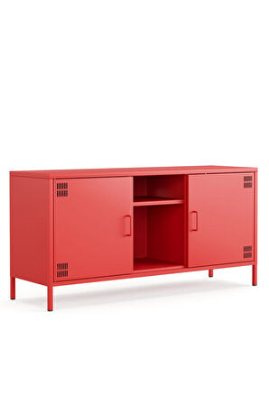 Pera Tv Ünitesi, Tv Dolabı,2 Kapaklı, Açık Raflı 130,50 x 40 x 64,50 cm