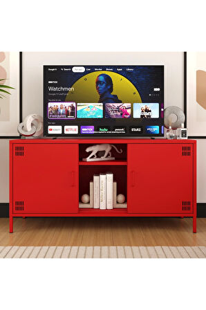 Pera Tv Ünitesi, Tv Dolabı,2 Kapaklı, Açık Raflı 130,50 x 40 x 64,50 cm
