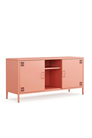 Pera Tv Ünitesi, Tv Dolabı,2 Kapaklı, Açık Raflı 130,50 x 40 x 64,50 cm