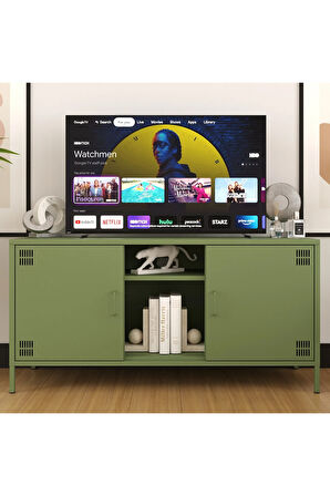 Pera Tv Ünitesi, Tv Dolabı,2 Kapaklı, Açık Raflı 130,50 x 40 x 64,50 cm