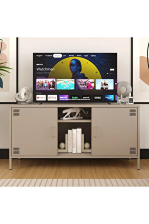 Pera Tv Ünitesi, Tv Dolabı,2 Kapaklı, Açık Raflı 130,50 x 40 x 64,50 cm