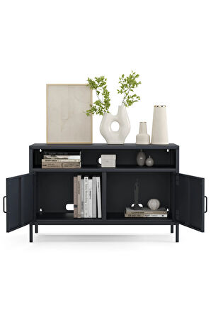 Pera Tv Ünitesi, Tv Dolabı,2 Kapaklı, Açık Raflı 100,50 x 40 x 64,50 cm