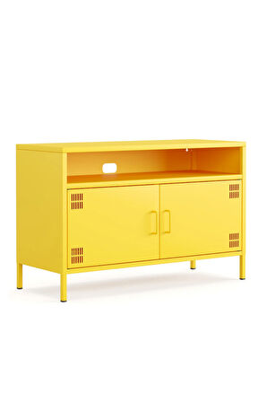 Pera Tv Ünitesi, Tv Dolabı,2 Kapaklı, Açık Raflı 100,50 x 40 x 64,50 cm