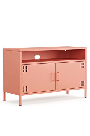 Pera Tv Ünitesi, Tv Dolabı,2 Kapaklı, Açık Raflı 100,50 x 40 x 64,50 cm