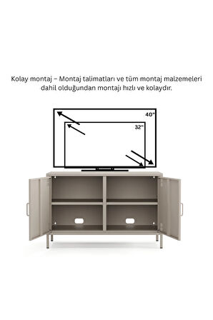 Pera Tv Ünitesi, Tv Dolabı,2 Kapaklı Dolap 100,50 x 40 x 64,50 cm - 9 Renk Seçeneği Bulunmaktadır
